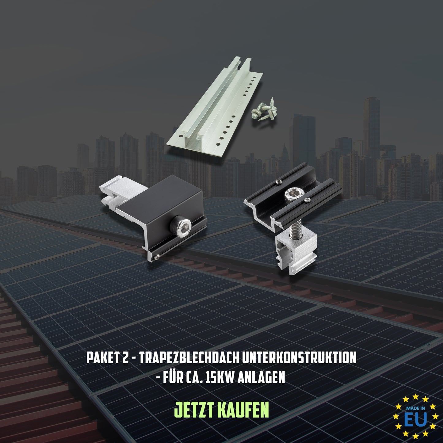 Paket 2-Trapezdach- ca. 15KW - dach-haken.de